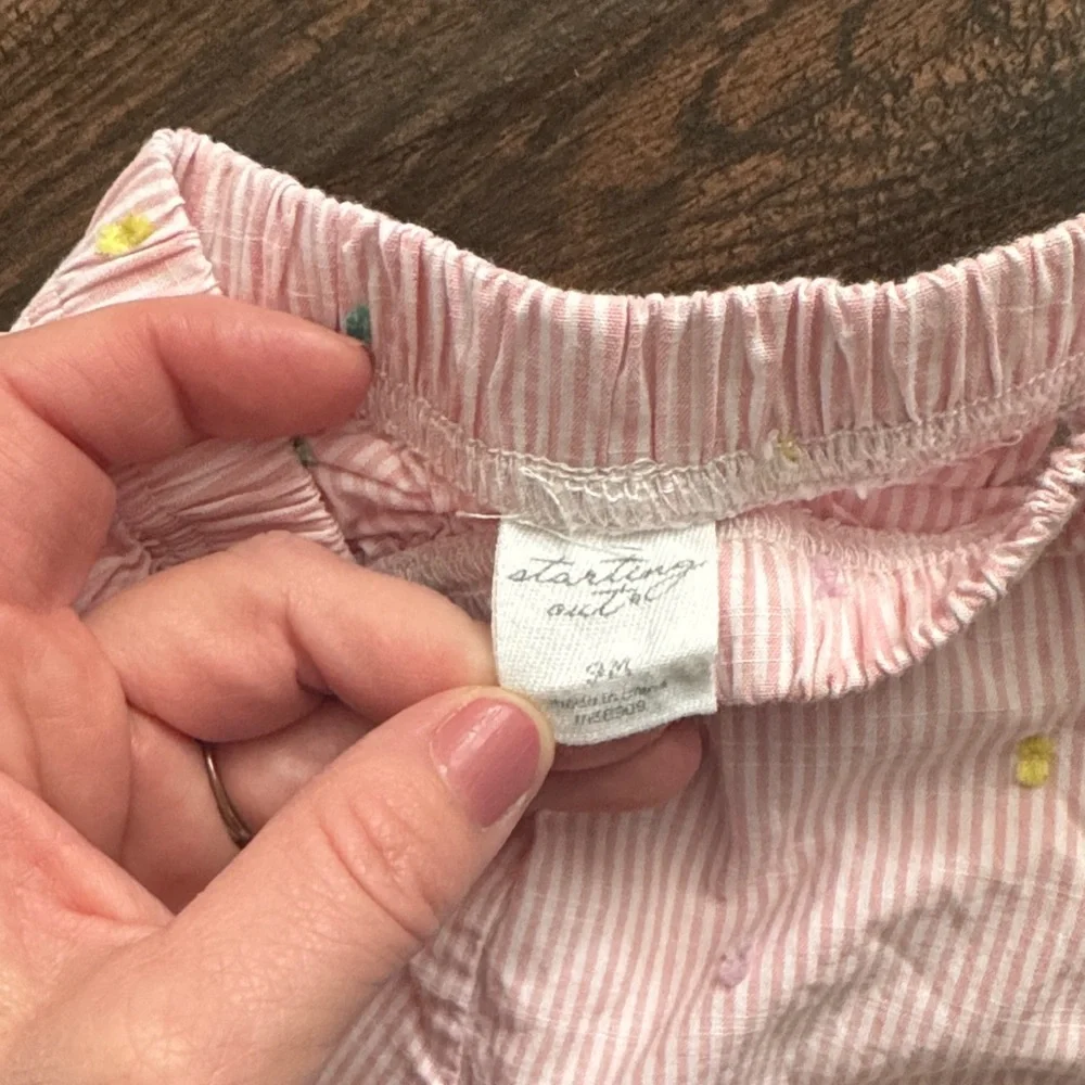 Starting Out Pink and White Striped Diaper Cover Set